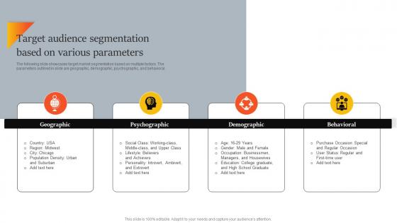 Target Audience Segmentation Based On Various Innovative Marketing Strategies For Tech Strategy SS V