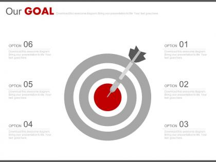 Target board for business goal achievement powerpoint slides