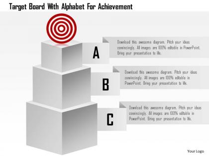 Target board with alphabet for achievement powerpoint template