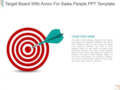 Target board with arrow for sales people ppt template