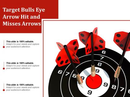 Target bulls eye arrow hit and misses arrows