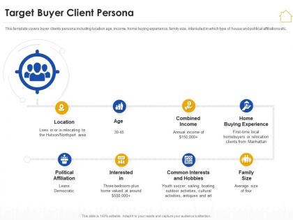Target buyer client persona real estate marketing plan ppt information