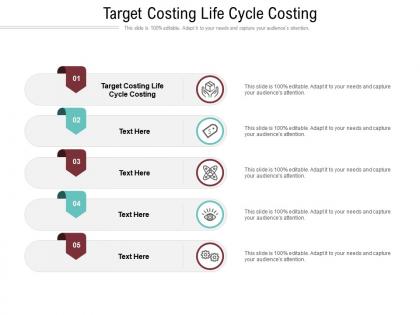 Target costing life cycle costing ppt powerpoint presentation gallery graphics design cpb