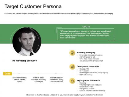Target customer persona ppt powerpoint presentation summary graphics template