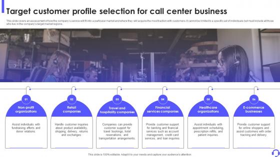 Target Customer Profile Selection For Call Center Outbound Call Center Business Plan BP SS