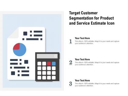 Target customer segmentation for product and service estimate icon