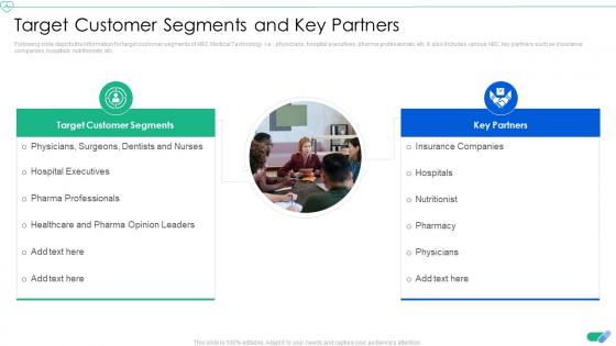 Target Customer Segments And Key Partners Medical App Pitch Deck