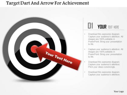 Target dart and arrow for achievement powerpoint template