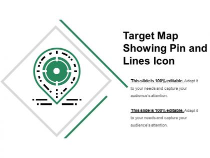 Target map showing pin and lines icon