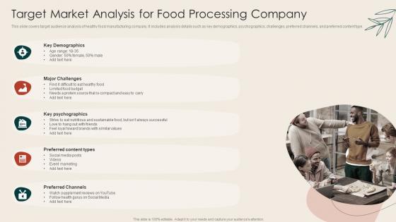 Target Market Analysis For Food Processing Company