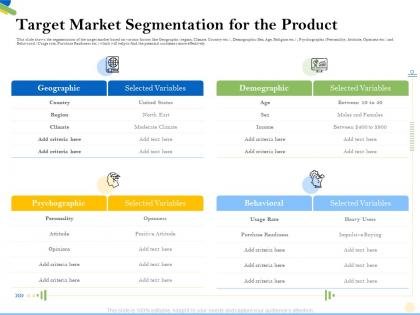 Target market segmentation for the product heavy ppt powerpoint presentation infographics structure