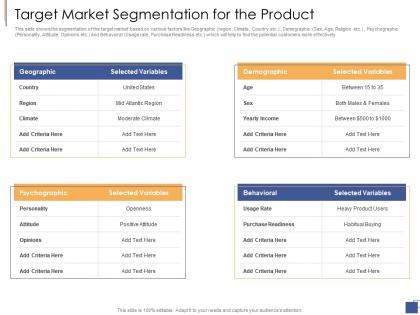 Target market segmentation for the product investment generate funds private companies ppt rules