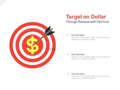 Target on dollar revenue with dart icon