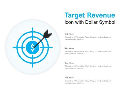 Target revenue icon with dollar symbol