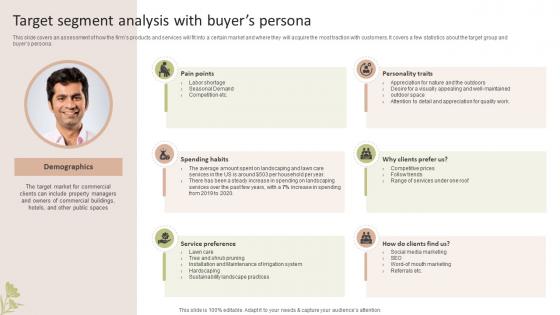 Target Segment Analysis With Buyers Persona Garden Design Business Plan BP SS V