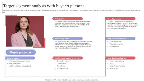 Target Segment Analysis With Buyers Persona Group Fitness Training Business Plan BP SS