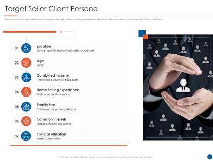 Target seller client persona real estate listing marketing plan ppt topics