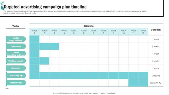 Targeted Advertising Campaign Plan Timeline Spa Advertising Plan To Promote And Sell Business Strategy SS V