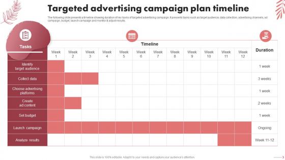 Targeted Advertising Campaign Plan Timeline Spa Marketing Plan To Increase Bookings And Maximize