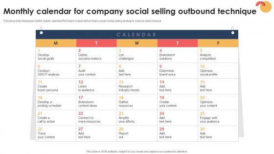 Targeted Prospecting How To Find Monthly Calendar For Company Social Selling SA SS V