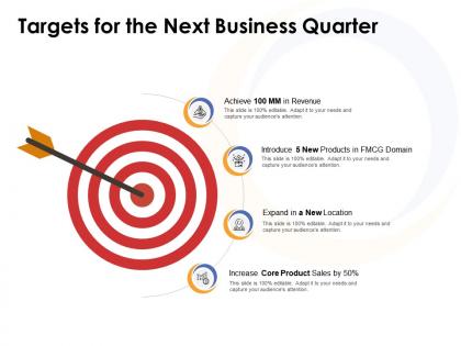 Targets for the next business quarter ppt powerpoint objects