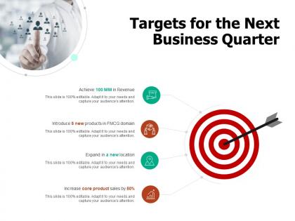 Targets for the next business quarter revenue ppt powerpoint presentation portfolio aids