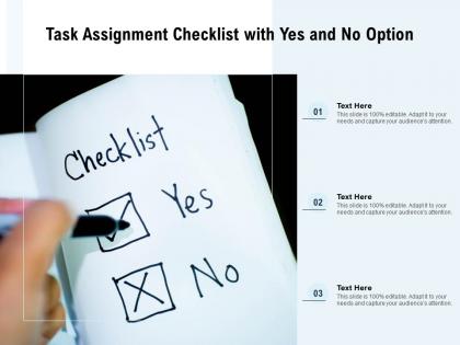 Task assignment checklist with yes and no option