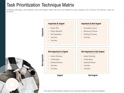 Task prioritization technique matrix ppt powerpoint presentation summary ideas