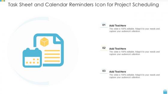 Task sheet and calendar reminders icon for project scheduling