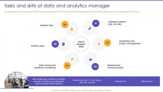 Tasks And Skills Of Data And Analytics Manager Information Science Ppt Graphics