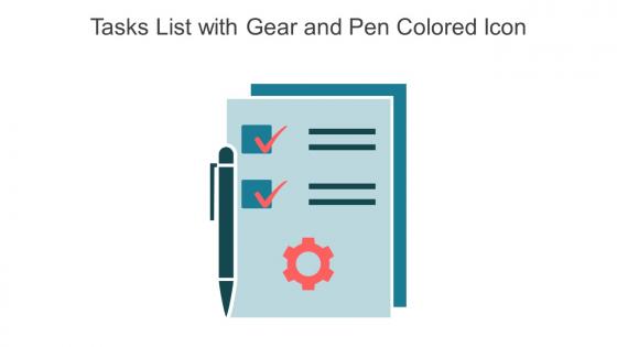 Tasks List With Gear And Pen Colored Icon In Powerpoint Pptx Png And Editable Eps Format
