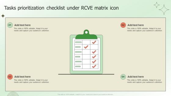 Tasks Prioritization Checklist Under RCVE Matrix Icon