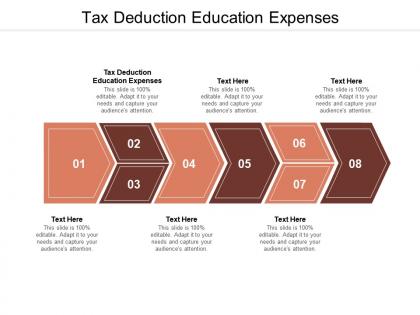 Tax deduction education expenses ppt powerpoint pictures graphic tips cpb