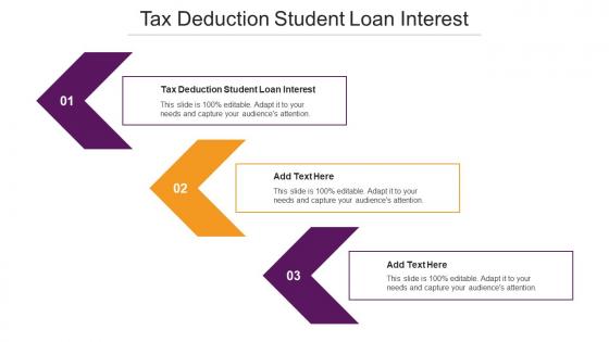 Tax Deduction Student Loan Interest Ppt Powerpoint Presentation Outline Vector Cpb