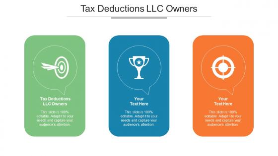 Tax Deductions LLC Owners Ppt Powerpoint Presentation Layouts Design Ideas Cpb