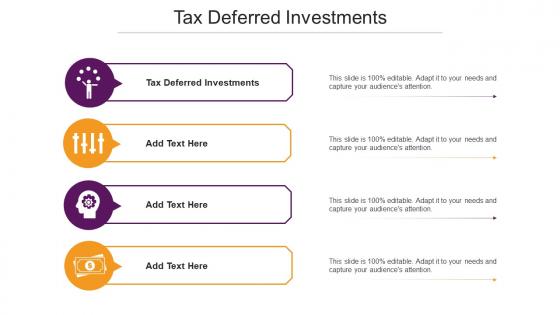 Tax Deferred Investments Ppt Powerpoint Presentation Slides Brochure Cpb