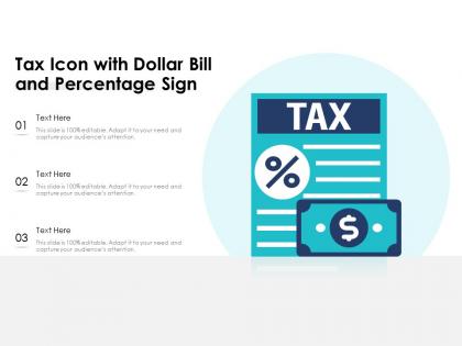 Tax icon with dollar bill and percentage sign