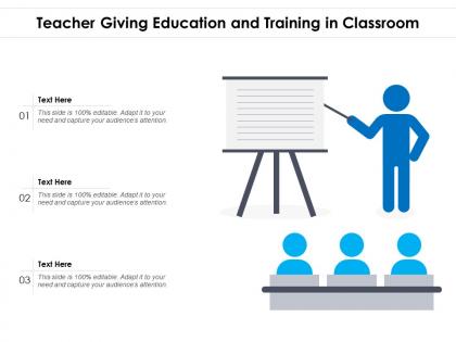 Teacher giving education and training in classroom