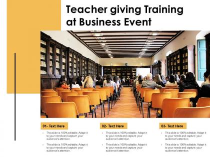 Teacher giving training at business event