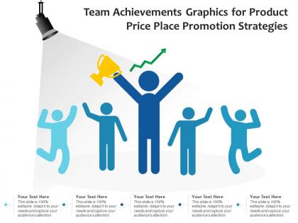 Team achievements graphics for product price place promotion strategies infographic template