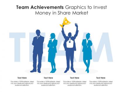Team achievements graphics to invest money in share market infographic template