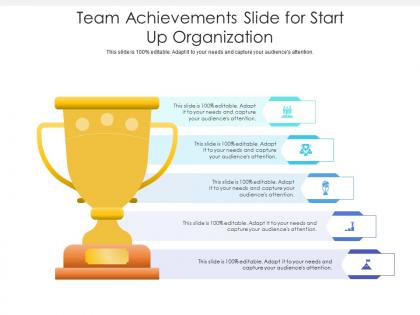 Team achievements slide for start up organization infographic template