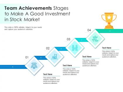 Team achievements stages to make a good investment in stock market infographic template