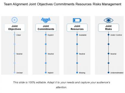 Team alignment joint objectives commitments resources risks management