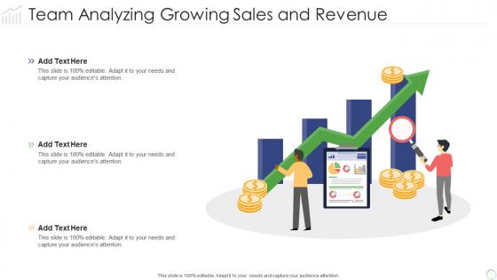 Team analyzing growing sales and revenue