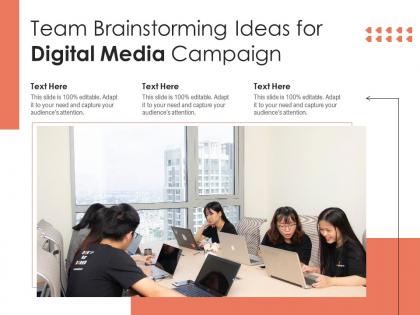 Team brainstorming ideas for digital media campaign