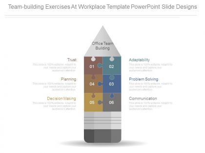Team building exercises at workplace template powerpoint slide designs