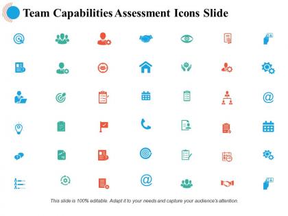 Team capability assessment icons slide business strategy marketing
