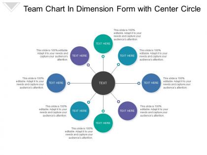 Team chart in dimension form with center circle