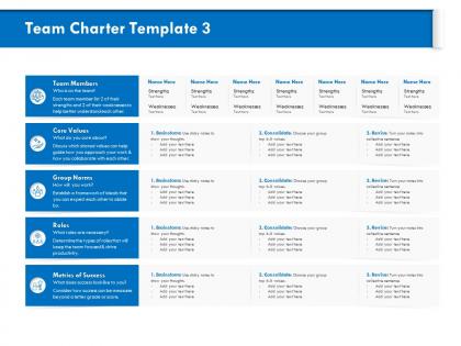 Team charter template consolidate m826 ppt powerpoint presentation background images